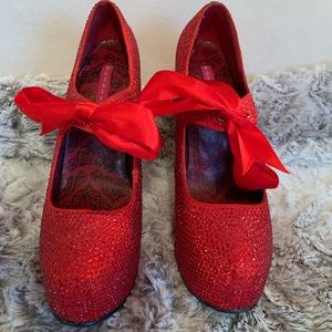 🔥❤️ HOT red rhinestone heels ❤️🔥 - Offers Accepted!